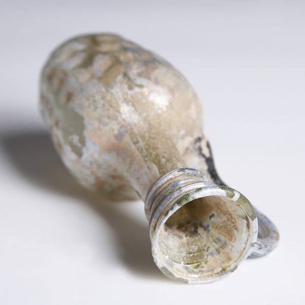 Ancient Roman Dimpled Glass Juglet