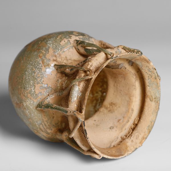 Ancient Roman Glass Jar with Openwork Collar
