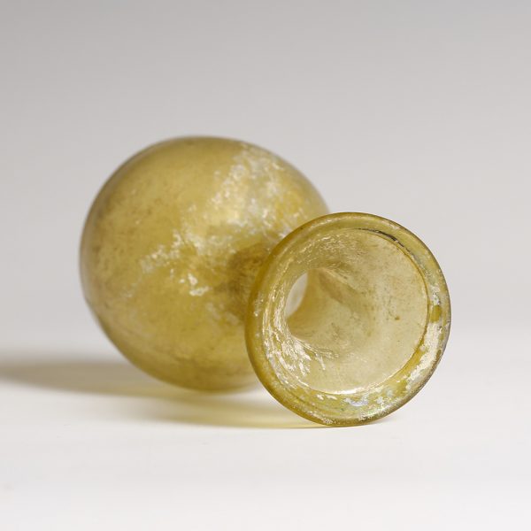 Ancient Roman Yellow Glass Flask