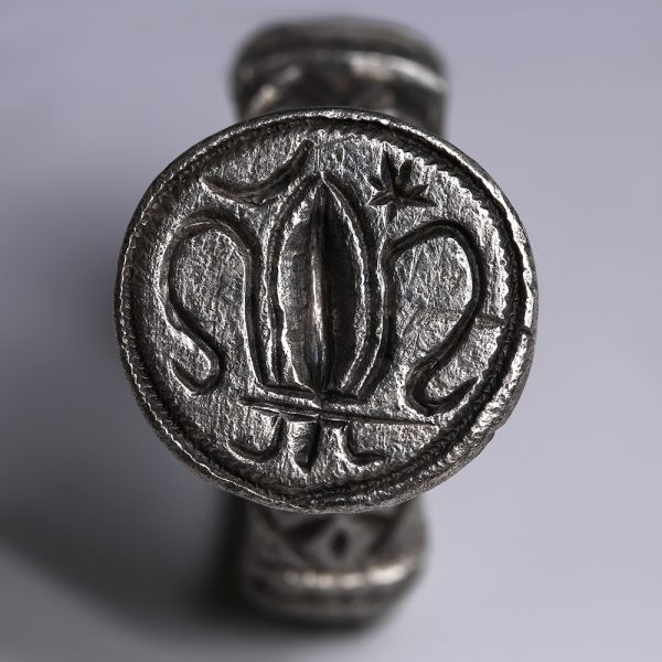 Byzantine Silver Ring with Fleur-de-Lis