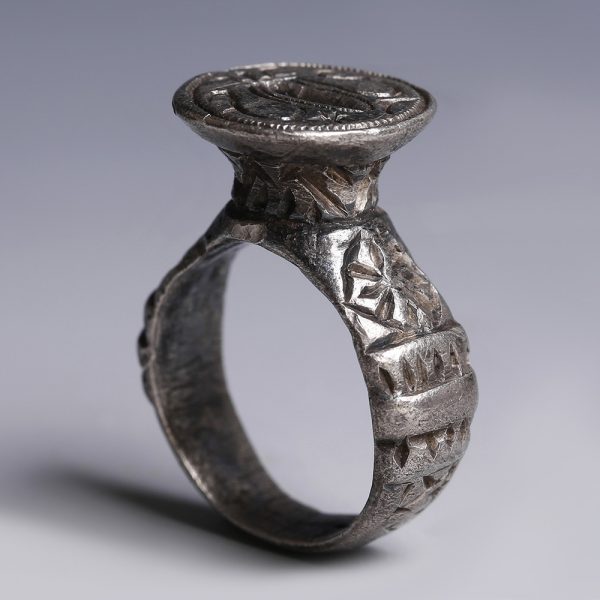 Byzantine Silver Ring with Fleur-de-Lis