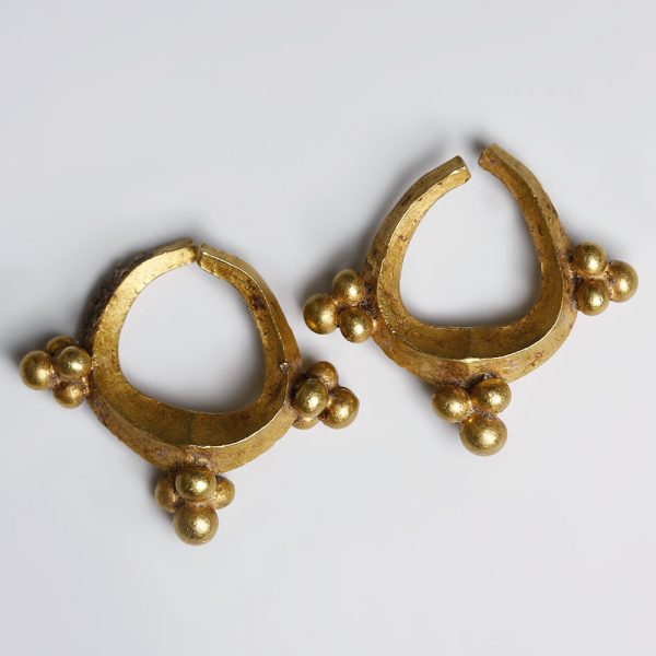 Near Eastern-Western Asiatic Pair of Gold Earrings