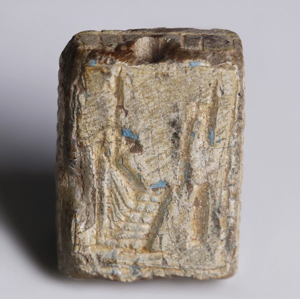 Egyptian Steatite Rectangular Janiform Plaque Amulet Dedicated to Ramesses II