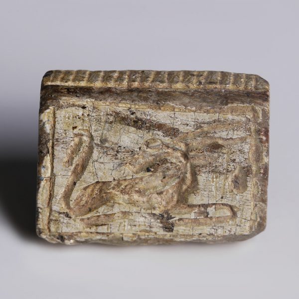 Egyptian Steatite Rectangular Janiform Plaque Amulet Dedicated to Ramesses II