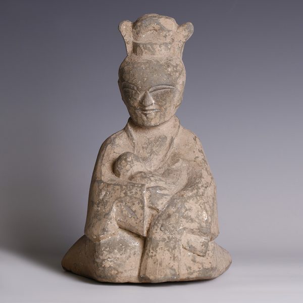 Eastern Han Terracotta Kneeling Wet Nurse Figurine