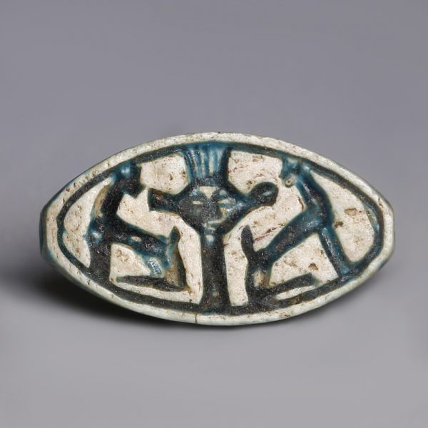 Egyptian Scaraboid Amulet to Bastet and Hathor