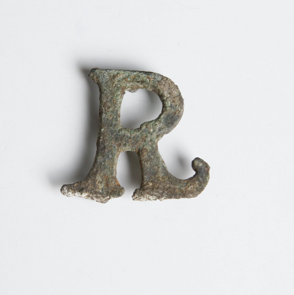 Medieval Bronze 'R' Brooch