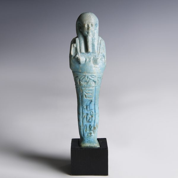 Ancient Egyptian Named Faience Ushabti for Ankh-Hor