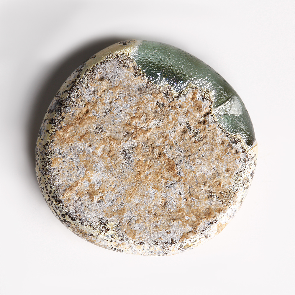 Byzantine Pale Blue Glass Weight with Impression of the Eparch Leontios Byzantine Pale Blue Glass Weight with Impression of the Eparch Leontios