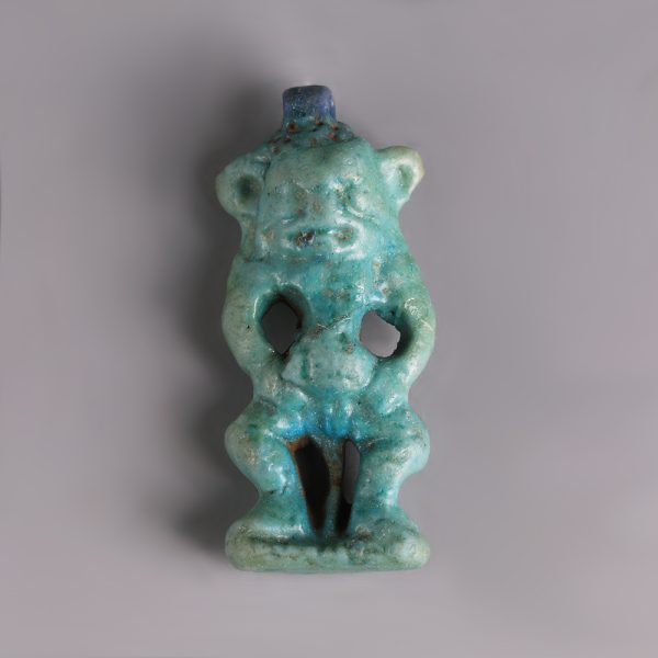Egyptian Faience Bes Amulet