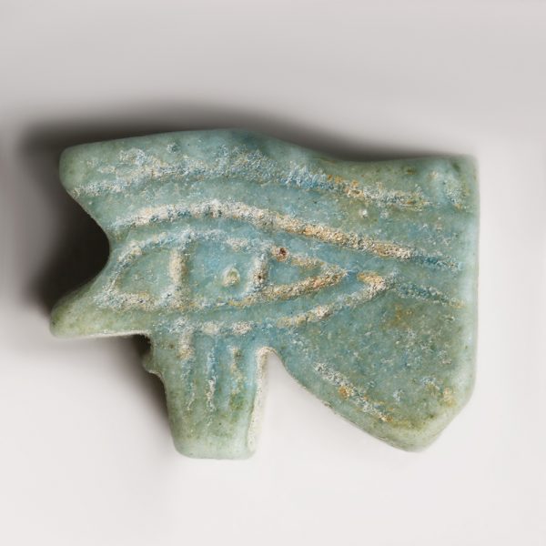 Ancient Egyptian Turquoise Faience Wedjat Amulet