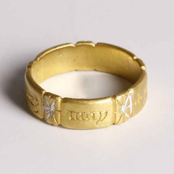 Medieval Gold Posy Ring with French Inscription