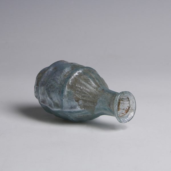 Roman Pale Blue Glass Bottle