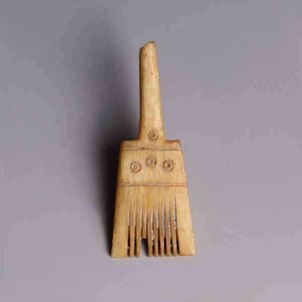 Romano-Egyptian Coptic Carved Bone Pin Fragment