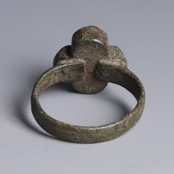 Medieval Bronze Ring with Gemstones