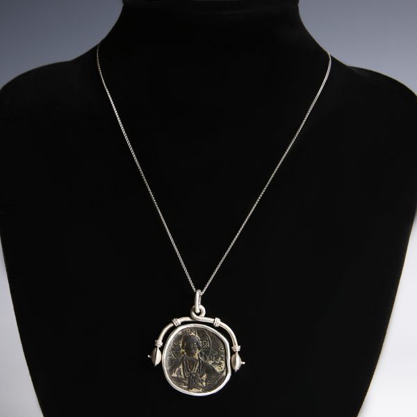 Byzantine ‘Anonymous Bronze’ Swivel Pendant with Silver Frame