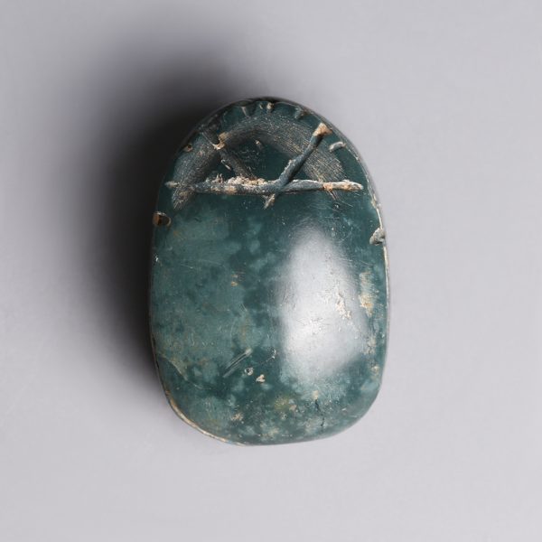 Egyptian Green Hardstone Scarab Amulet