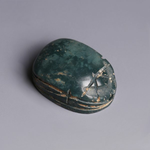 Egyptian Green Hardstone Scarab Amulet