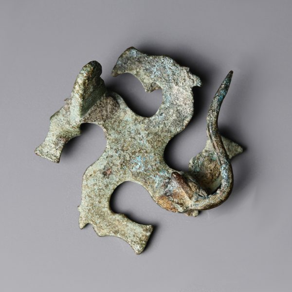 Romano-British Bronze Gammadion Fibula Brooch