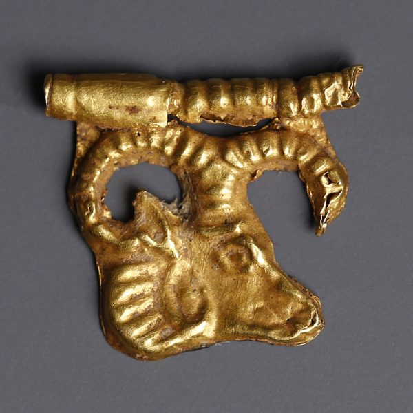 Scythian Gold Ram Head Appliqué