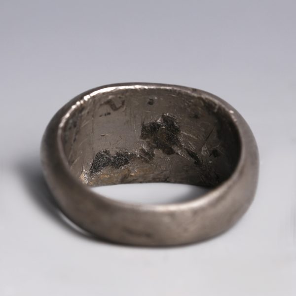 Ancient Roman Silver Ring with Carnelian Intaglio of Mercury