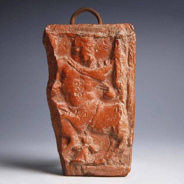 Ancient Roman North African Terracotta Relief Plaque with Centauromachy