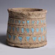 Assyrian Tube-Shaped Vessel with Turquoise Inlays
