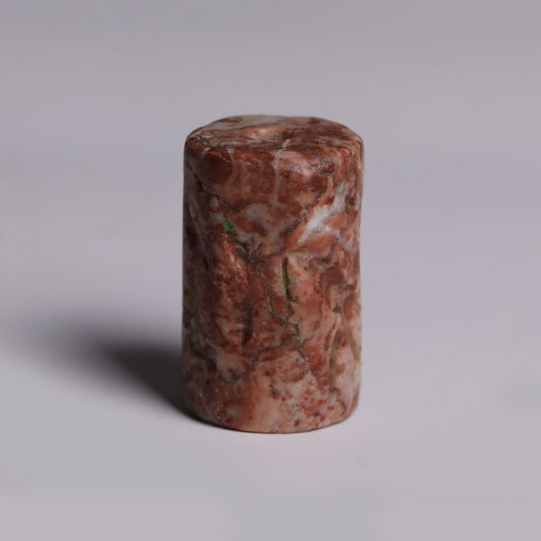 Old Syrian Cylinder Seal of Bull Man Contesting Scene
