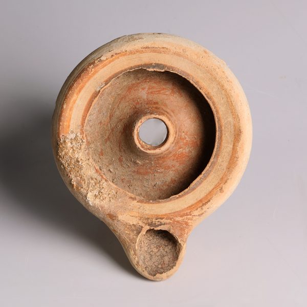 Ancient Greek Corinthian Terracotta Oil Lamp