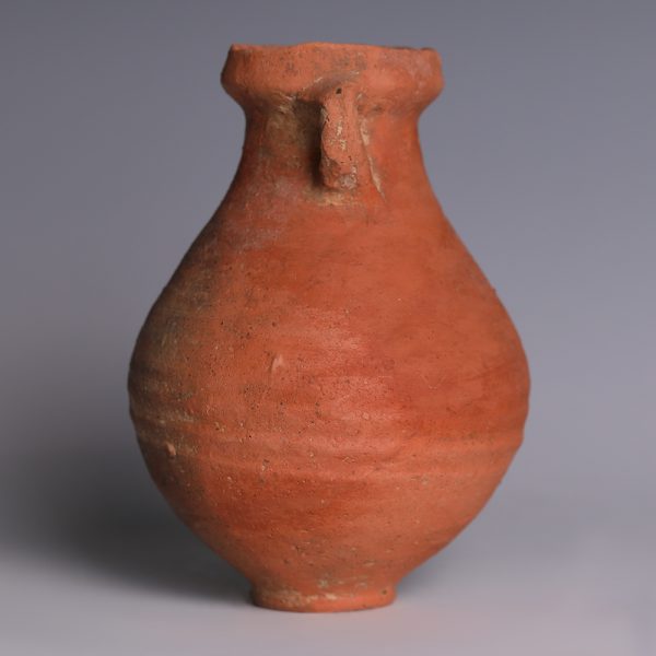 Nabataean Red Terracotta Ribbed Juglet