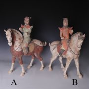 Pair of Chinese Tang Imperial Guards on Horseback