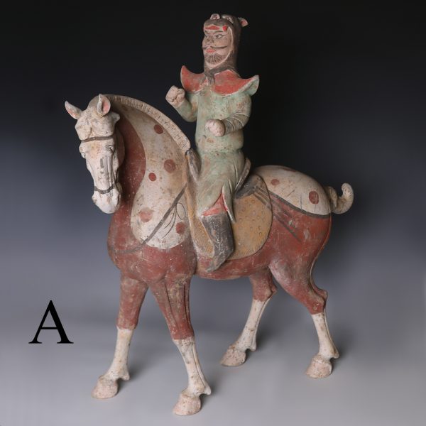Pair of Chinese Tang Imperial Guards on Horseback