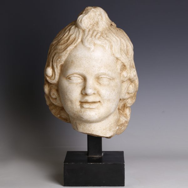 Exquisite Roman Marble Head of Harpokrates
