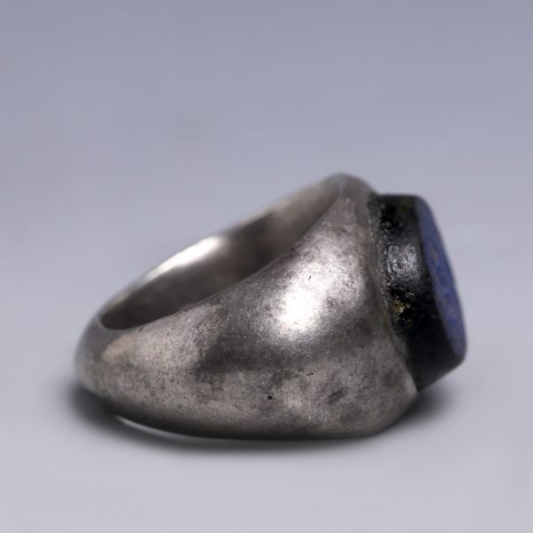 Roman Silver Ring with Intaglio of a Hunting Scene