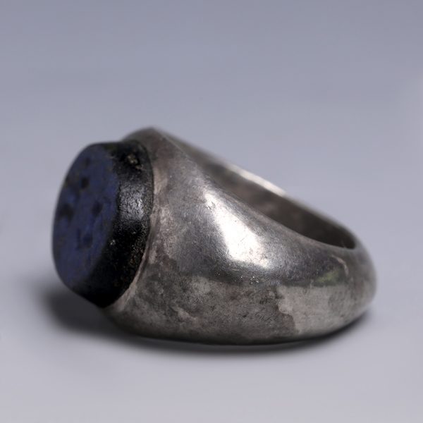 Roman Silver Ring with Intaglio of a Hunting Scene