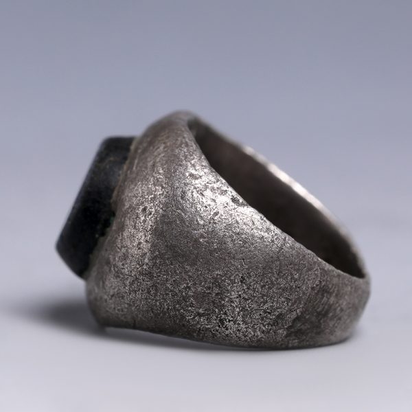 Silver Roman Ring with Boat Intaglio