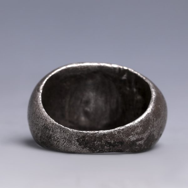 Silver Roman Ring with Boat Intaglio