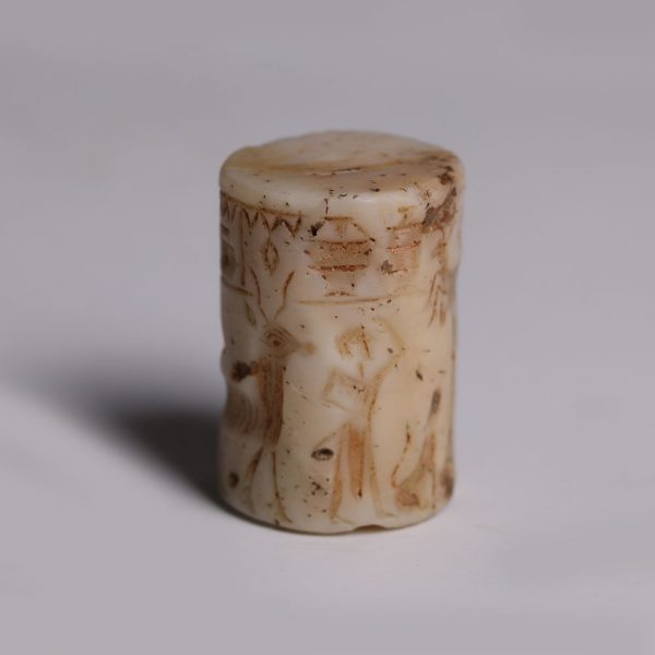 Early Elamite Stone Cylinder Seal with a Religious Scene
