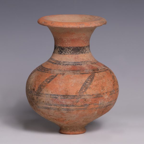 Western Asiatic Terracotta Jar with Geometric Motifs
