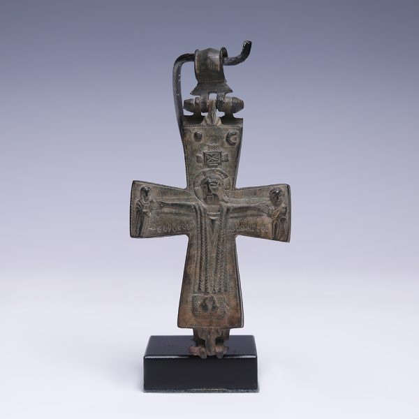 Byzantine Bronze Enkolpion Reliquary Cross