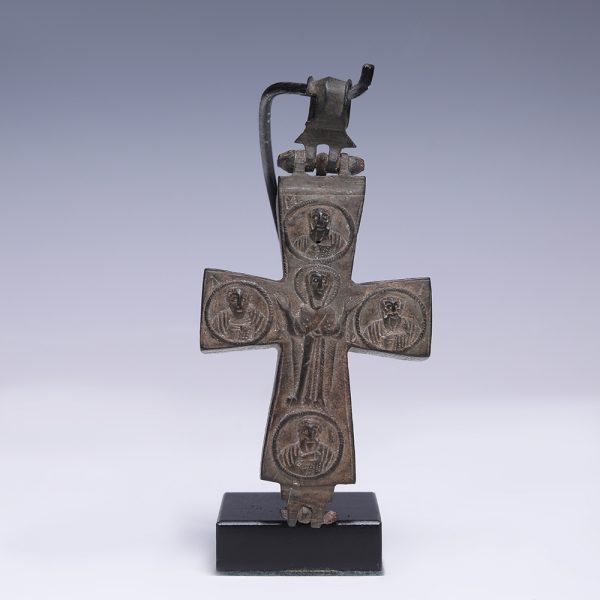 Byzantine Bronze Enkolpion Reliquary Cross