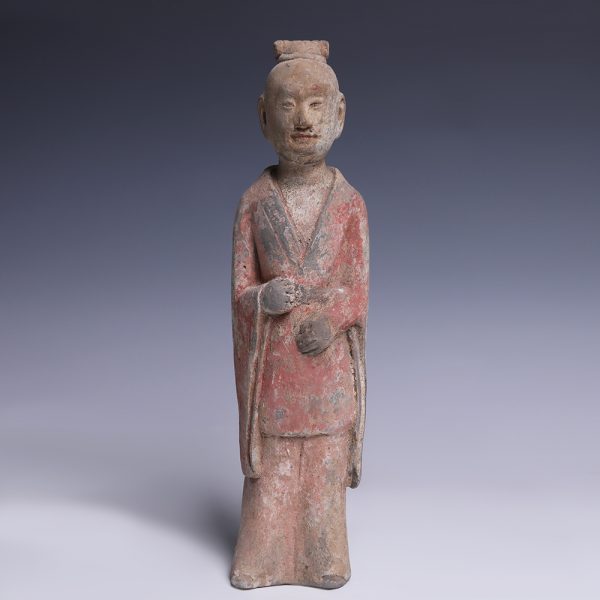 Han Dynasty Polychrome Terracotta Court Attendant