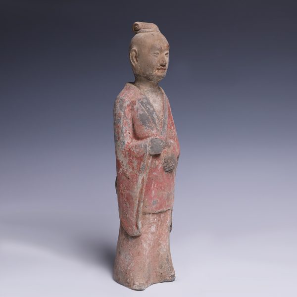 Han Dynasty Polychrome Terracotta Court Attendant