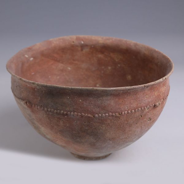 Holy Land Terracotta Bowl with Finger-Pinched Decorations