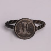 Medieval Bronze Signet Ring with Initial L