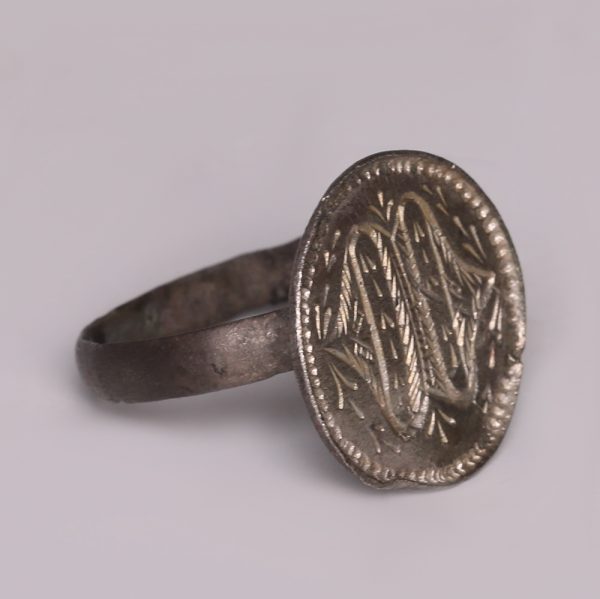 Medieval Silver Ring with Geometric Motifs