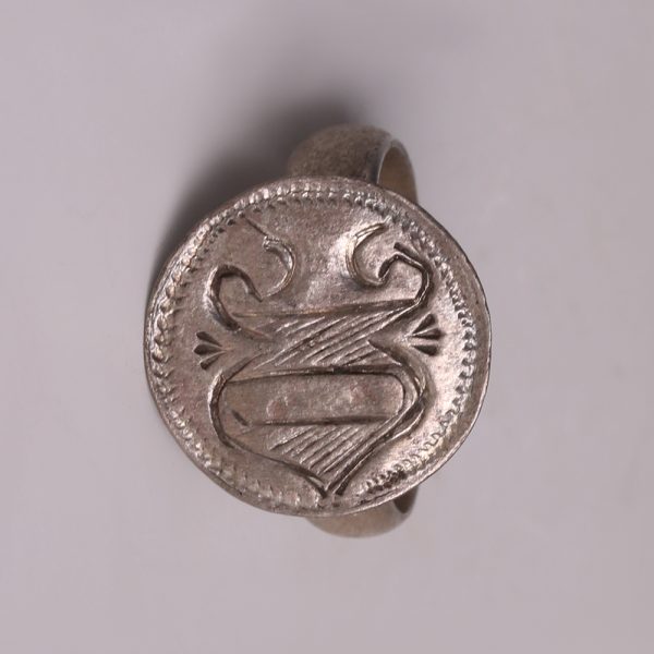 Medieval Silver Ring with Heraldic Seal