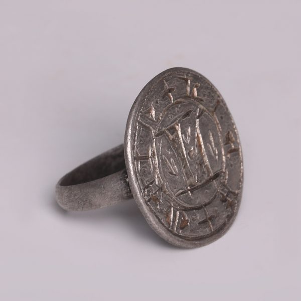 Medieval Silver Signet Ring with Initial L
