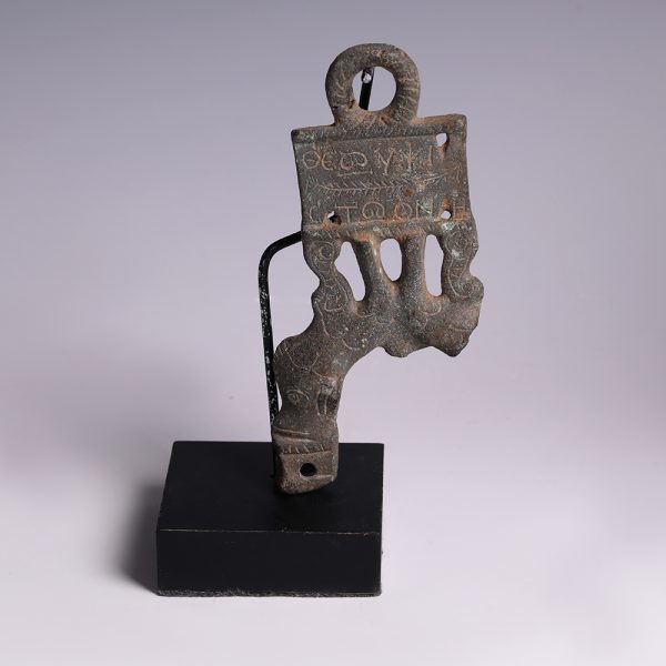 A Late Roman Bronze Lamp Handle Dedicated to Theos Hypsistos