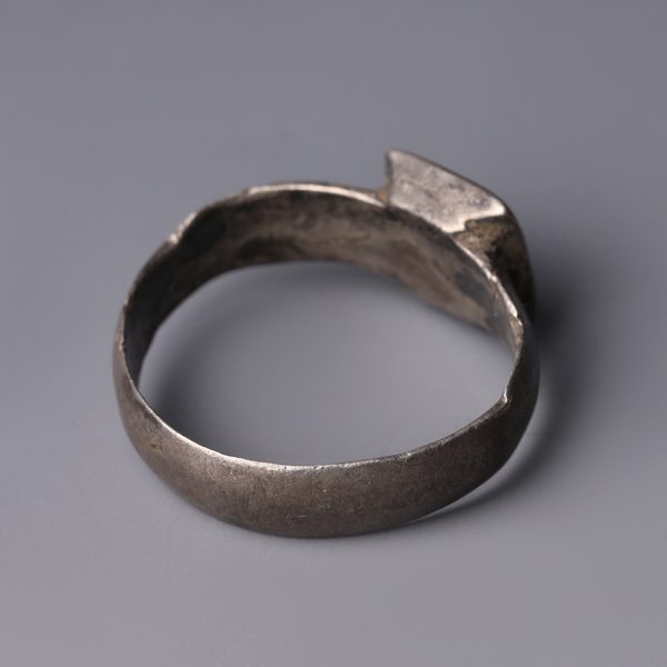 Late Roman Silver Ring with a Dove